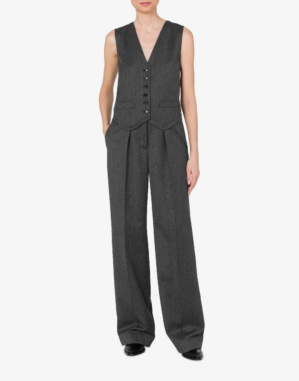 Love Moschino Tuta in grain poudre di lana 2025