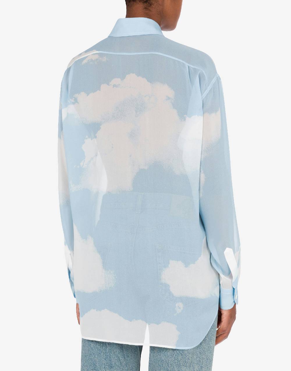 Love Moschino Camicia in georgette In The Cloud Spedizione Gratuita