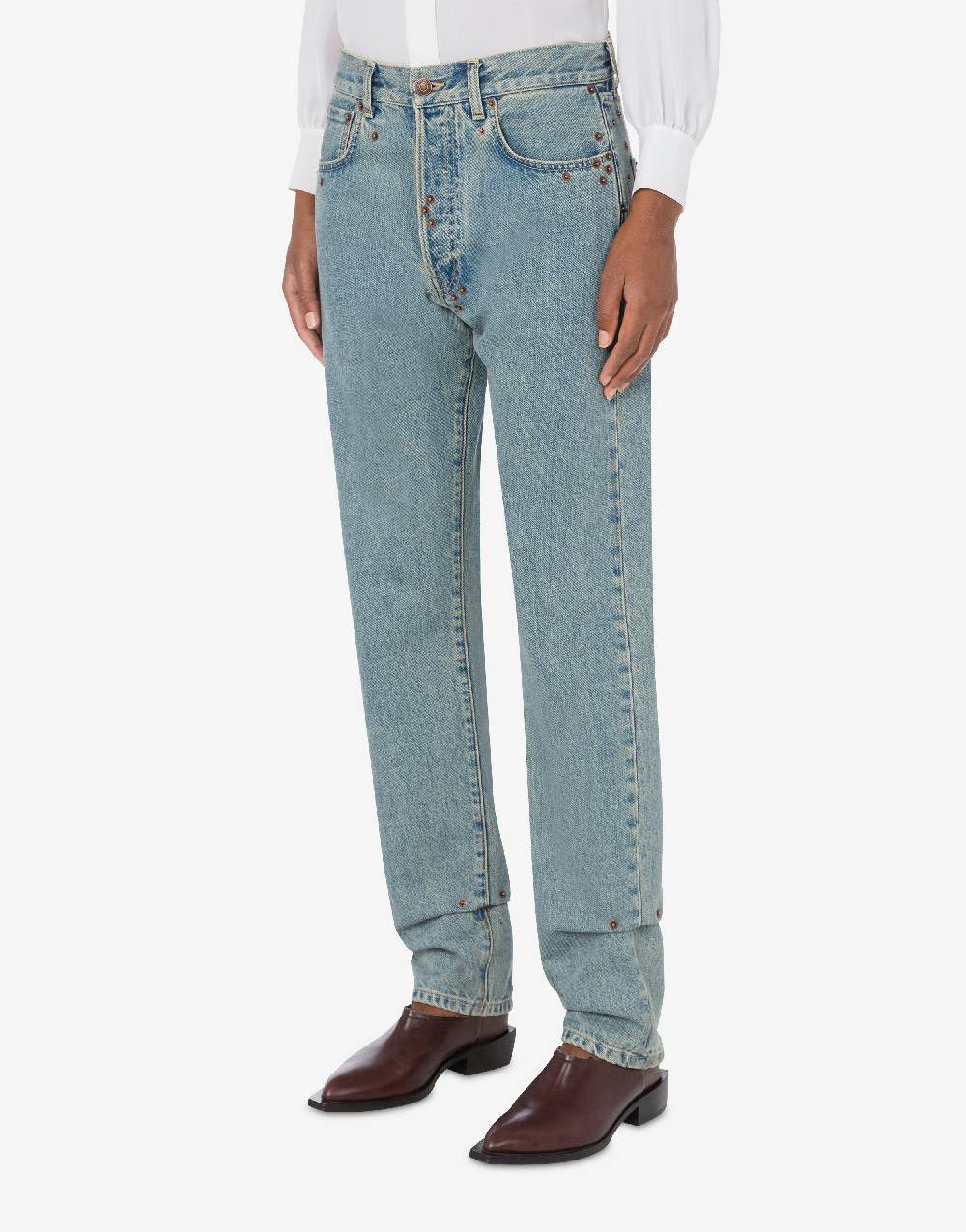 Love Moschino Pantalone in denim blu di cotone Sottocosto