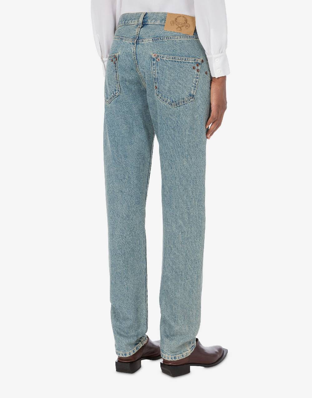 Love Moschino Pantalone in denim blu di cotone Sottocosto