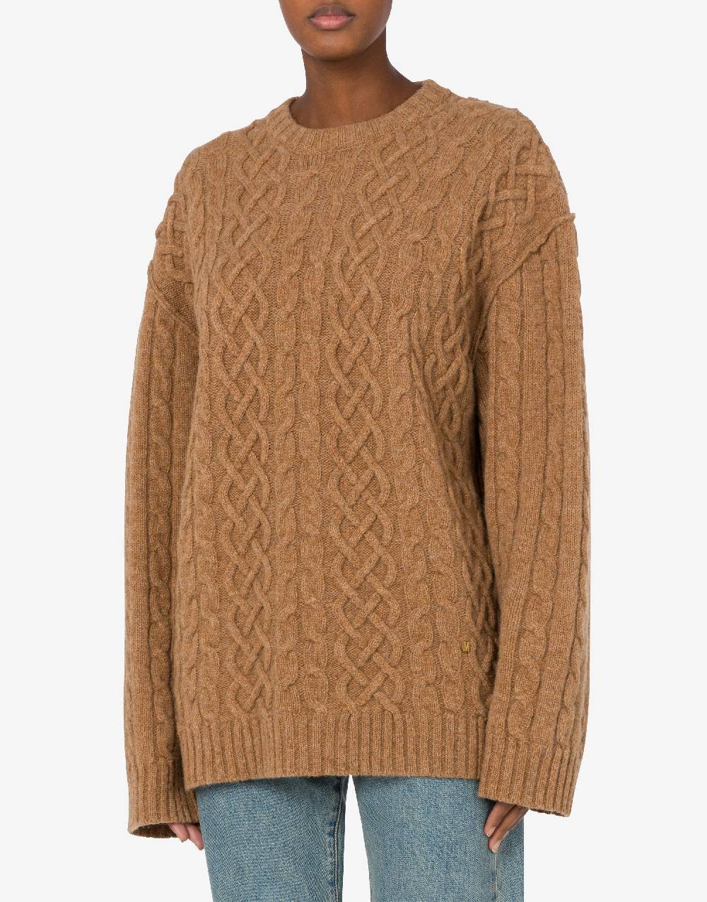 Love Moschino Pullover oversize in shetland Golden M Presa