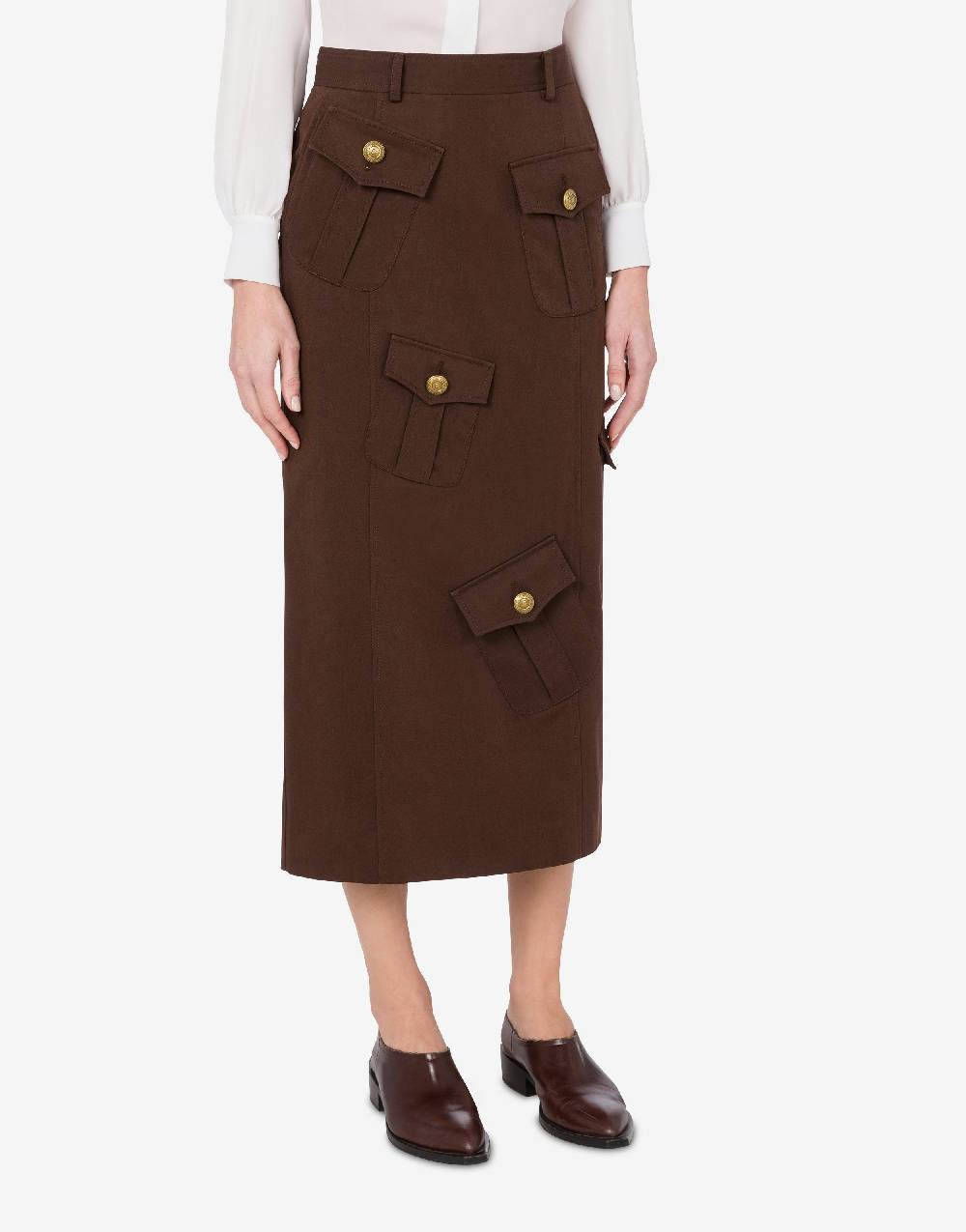 Love Moschino Gonna in gabardina Military Twist Economico