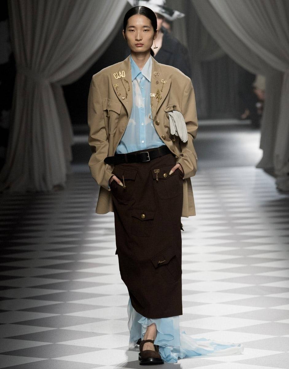 Love Moschino Gonna in gabardina Military Twist Economico