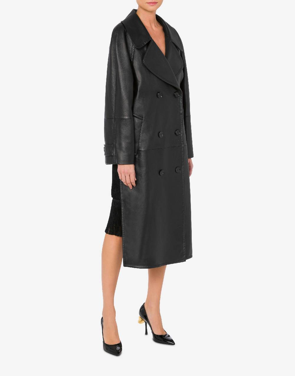 Love Moschino Cappotto asimmetrico in nappa Saldi Di Fabbrica