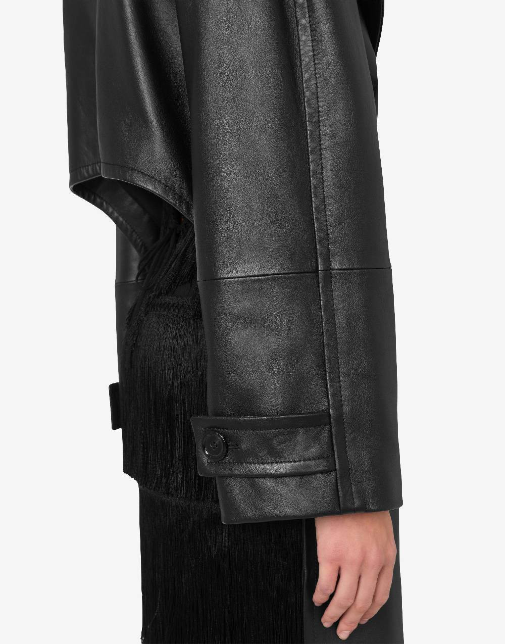 Love Moschino Cappotto asimmetrico in nappa Saldi Di Fabbrica
