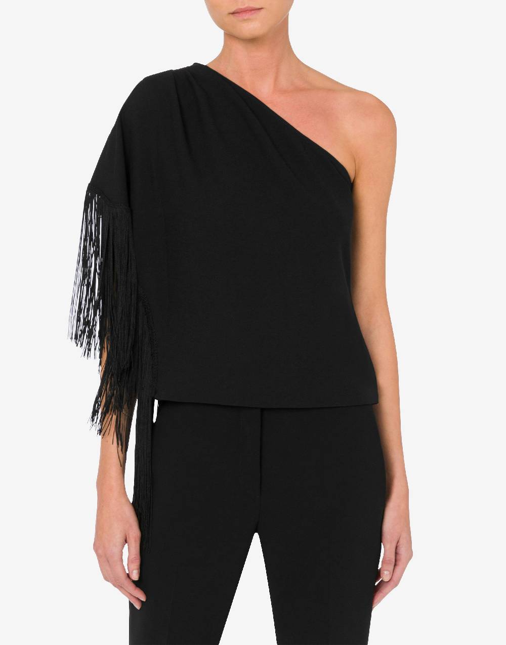 Love Moschino Top monospalla con frange Nuovo