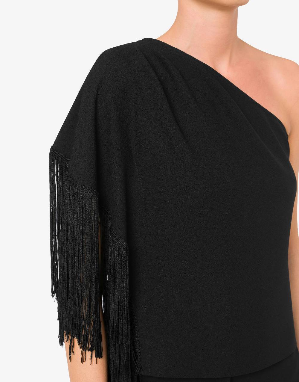 Love Moschino Top monospalla con frange Nuovo