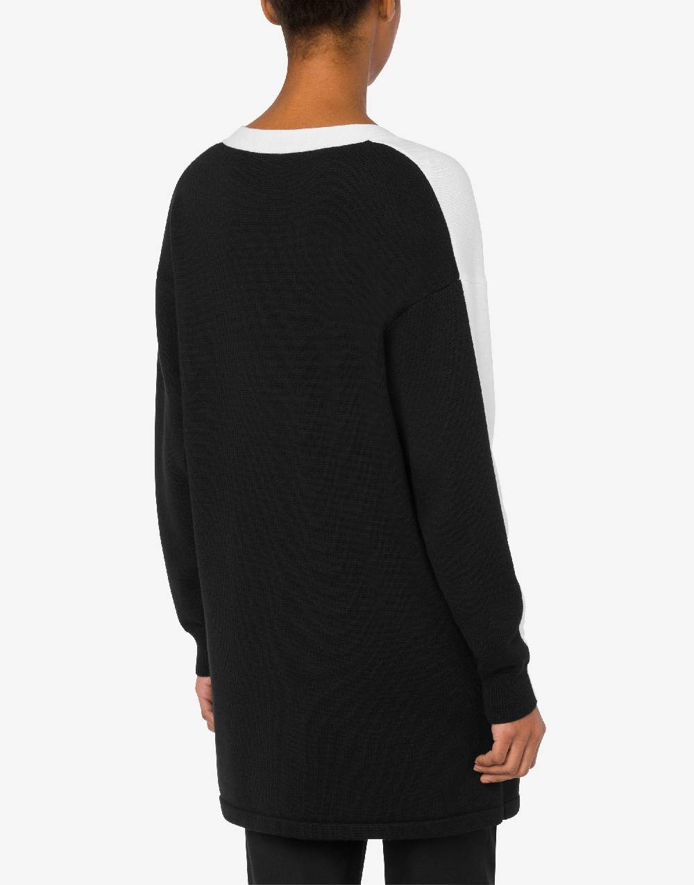 Love Moschino Cardigan in lana Black and White Vendita Economica