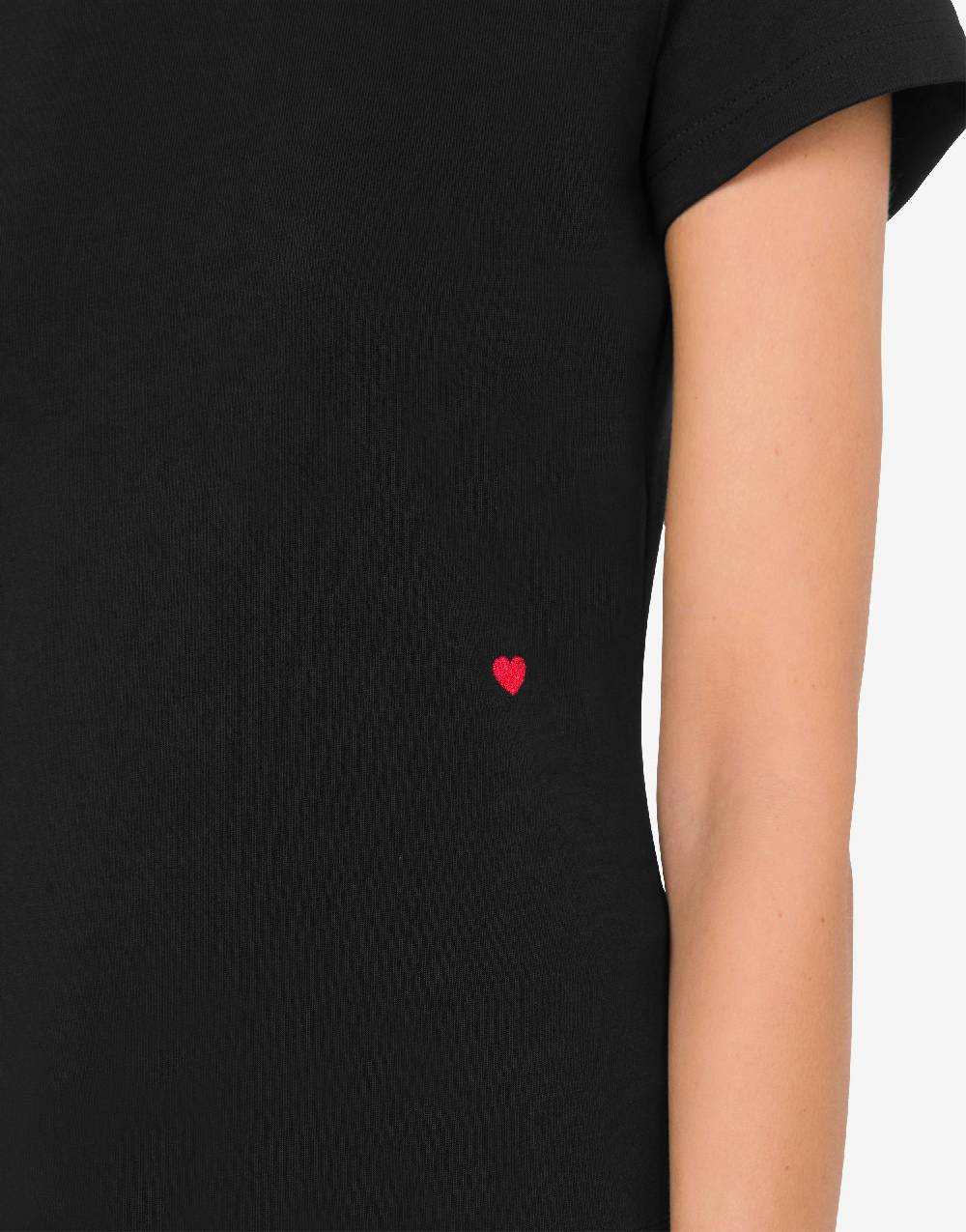 Love Moschino T-shirt Red Heart Saldi Di Fabbrica