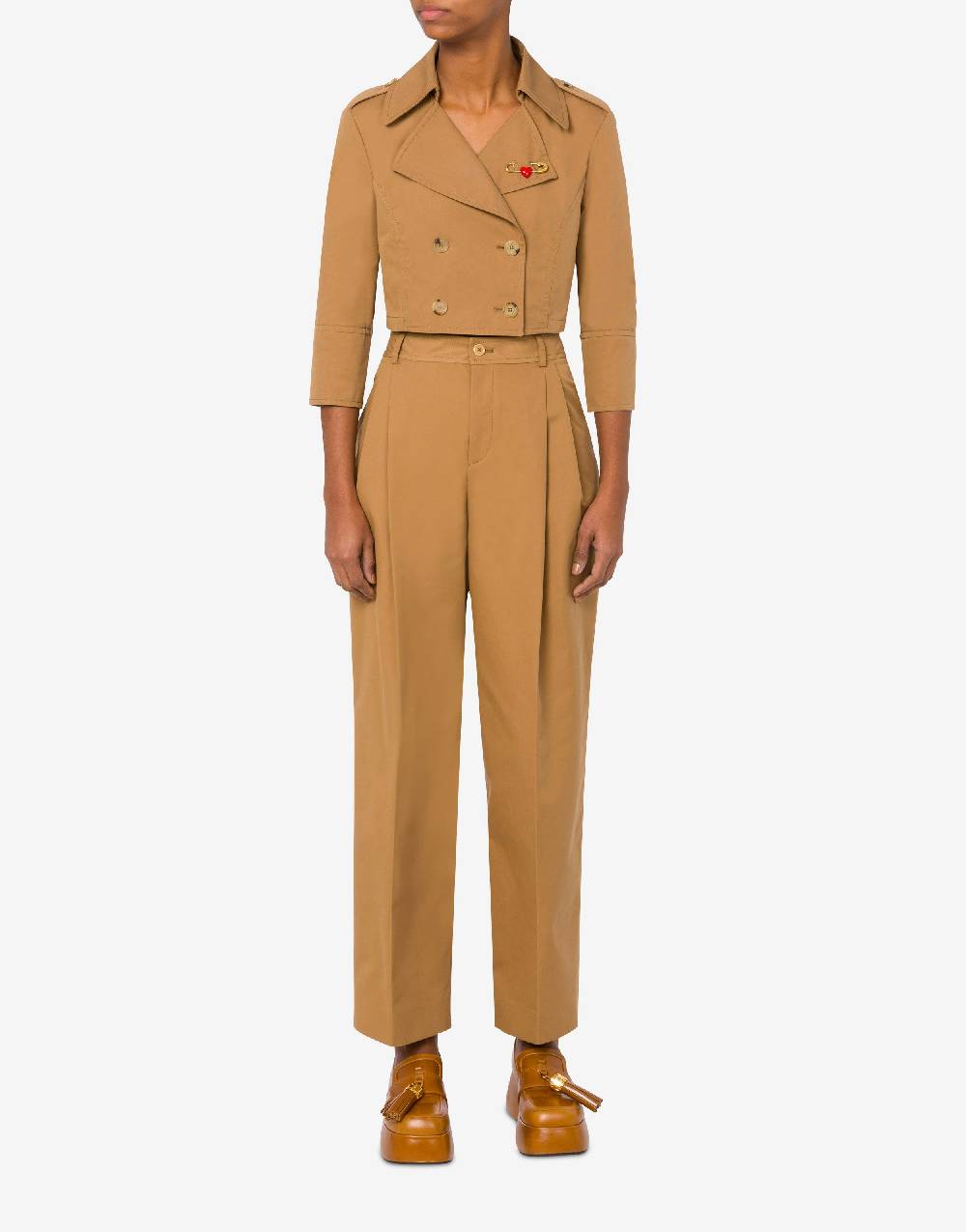 Love Moschino Giacca cropped Heart Safety Pin I Più Venduti