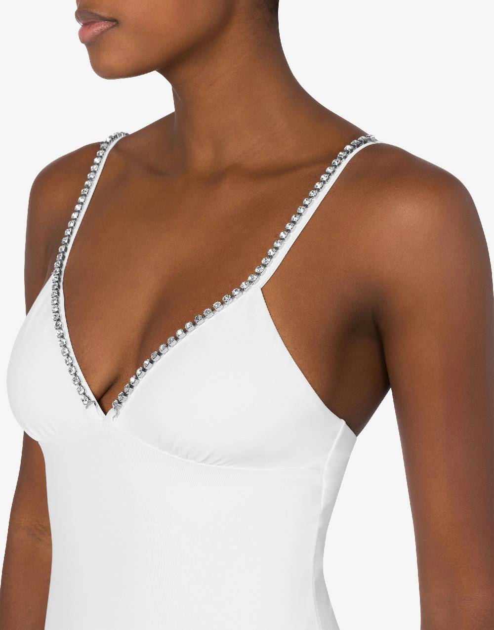 Love Moschino Costume intero Shiny Silver Logo Vendita