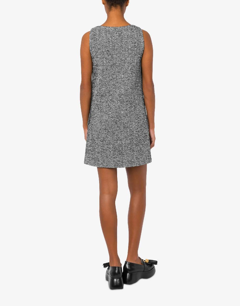 Love Moschino Abito in spigato di misto lana Promozione