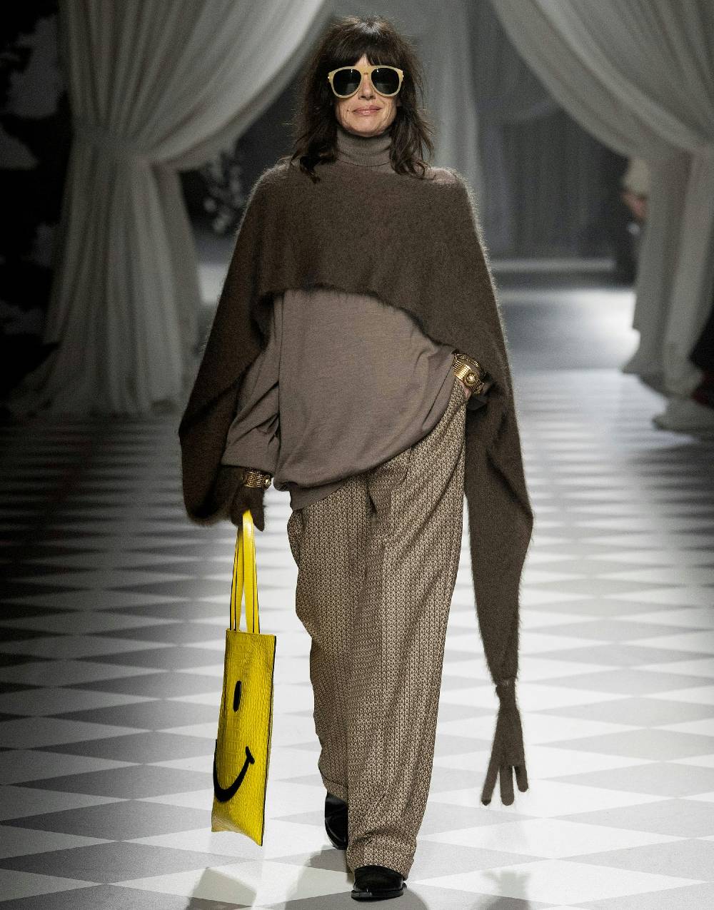 Love Moschino Pantalone in lana jacquard Peace Consegna Veloce