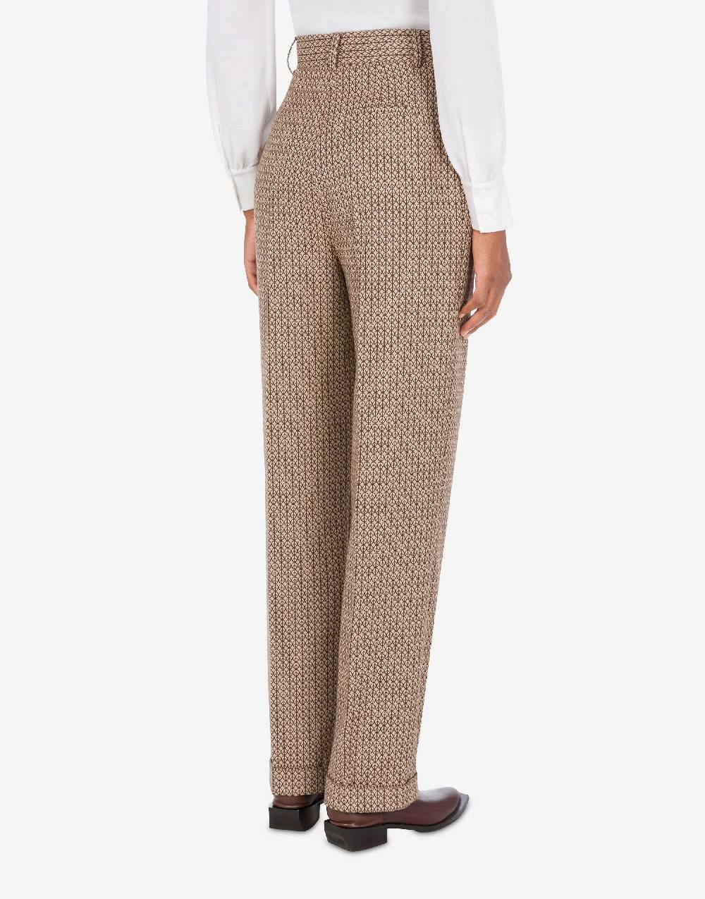 Love Moschino Pantalone in lana jacquard Peace Consegna Veloce