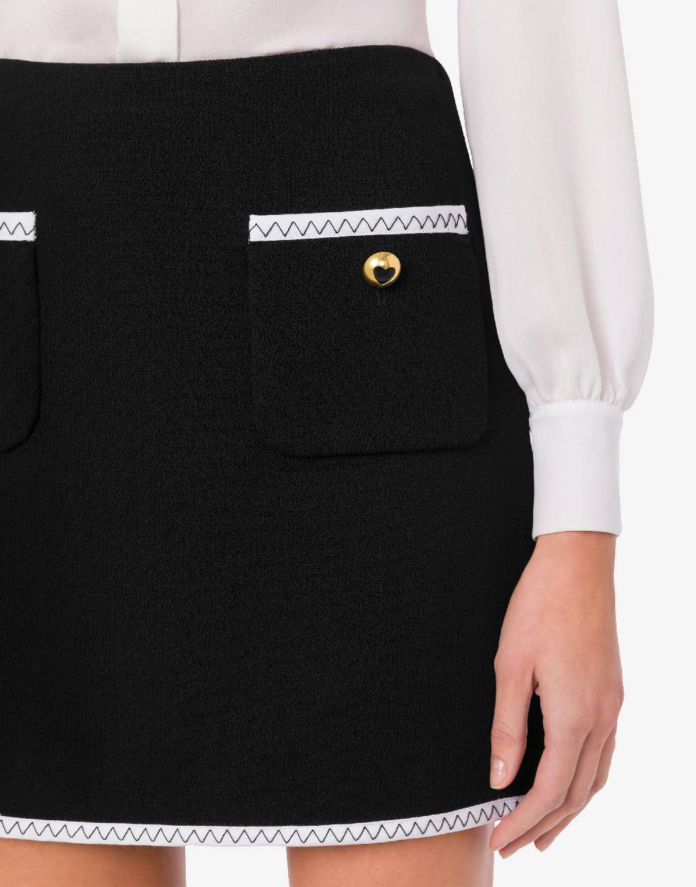 Love Moschino Minigonna Gold Heart Buttons Economico