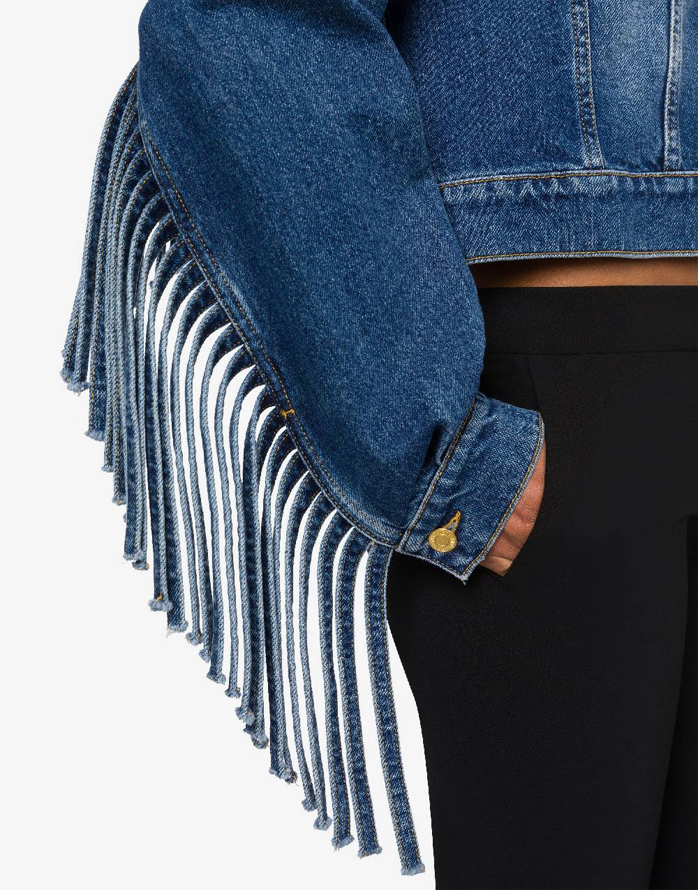 Love Moschino Giacca cropped con frange Saldi