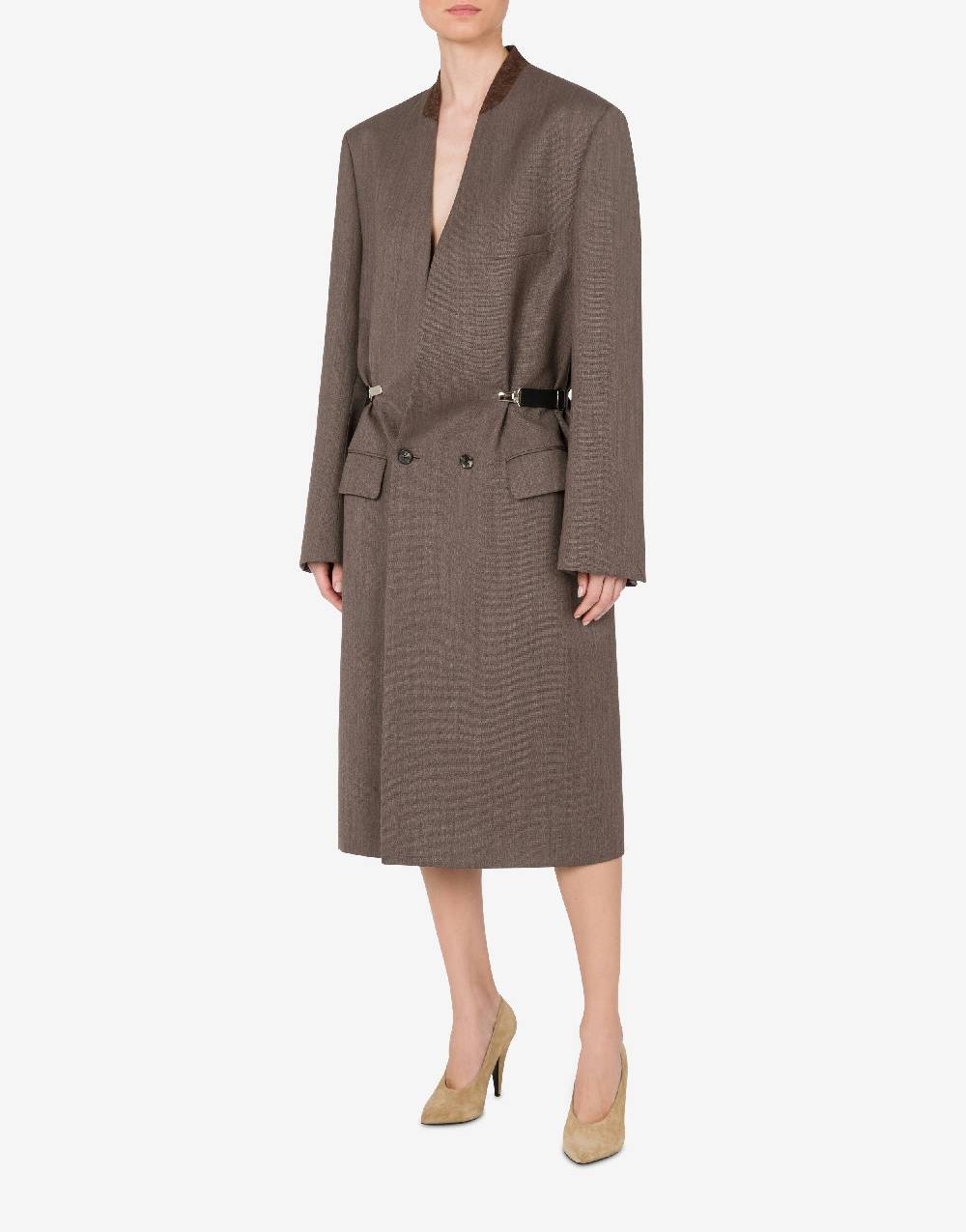Love Moschino Cappotto in tela di lana Negozio