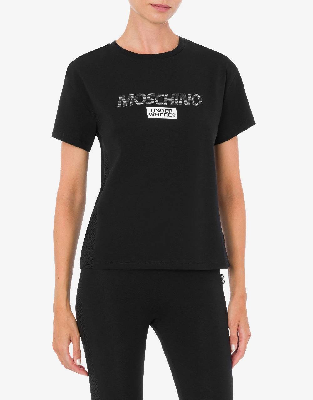 Love Moschino T-shirt in jersey stretch Mesh Logo 2025
