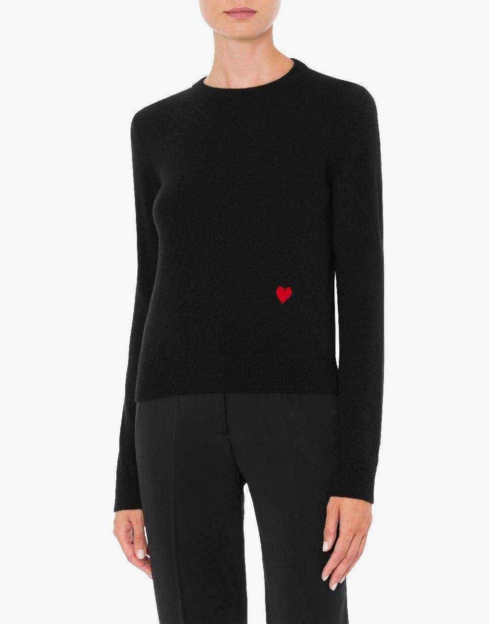 Love Moschino Pullover in lana e cashmere Red Heart In Linea