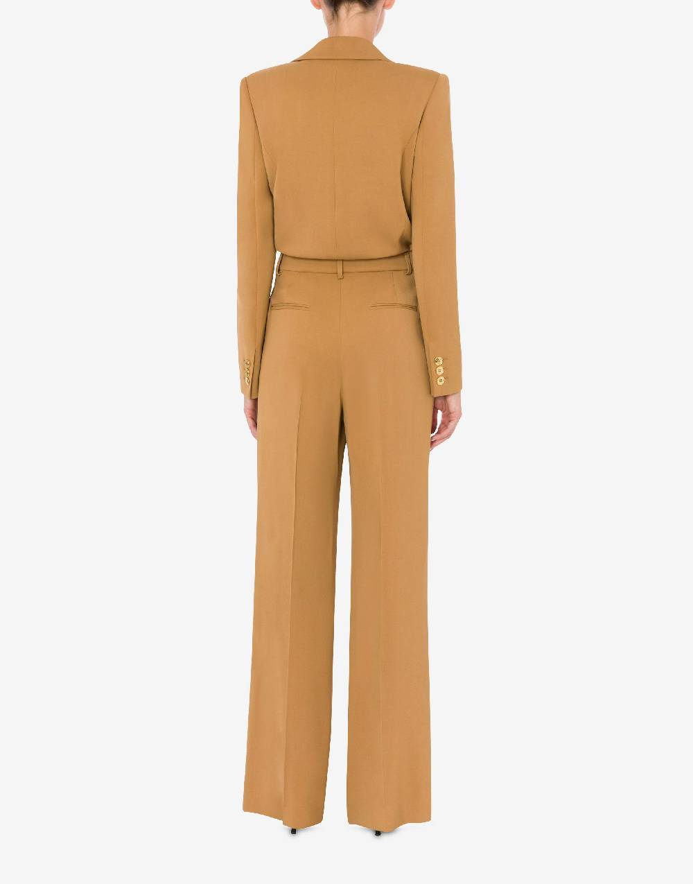 Love Moschino Tuta in diagonale di viscosa stretch Gold Buttons Nuovo