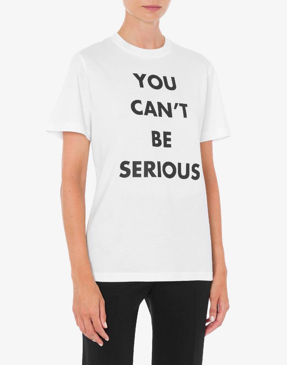 Love Moschino T-shirt in jersey organico You Can't Be Serious Pezzi Unici