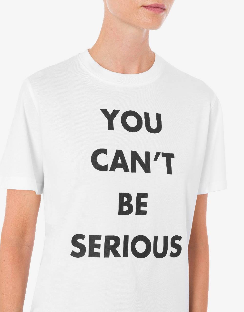 Love Moschino T-shirt in jersey organico You Can't Be Serious Pezzi Unici