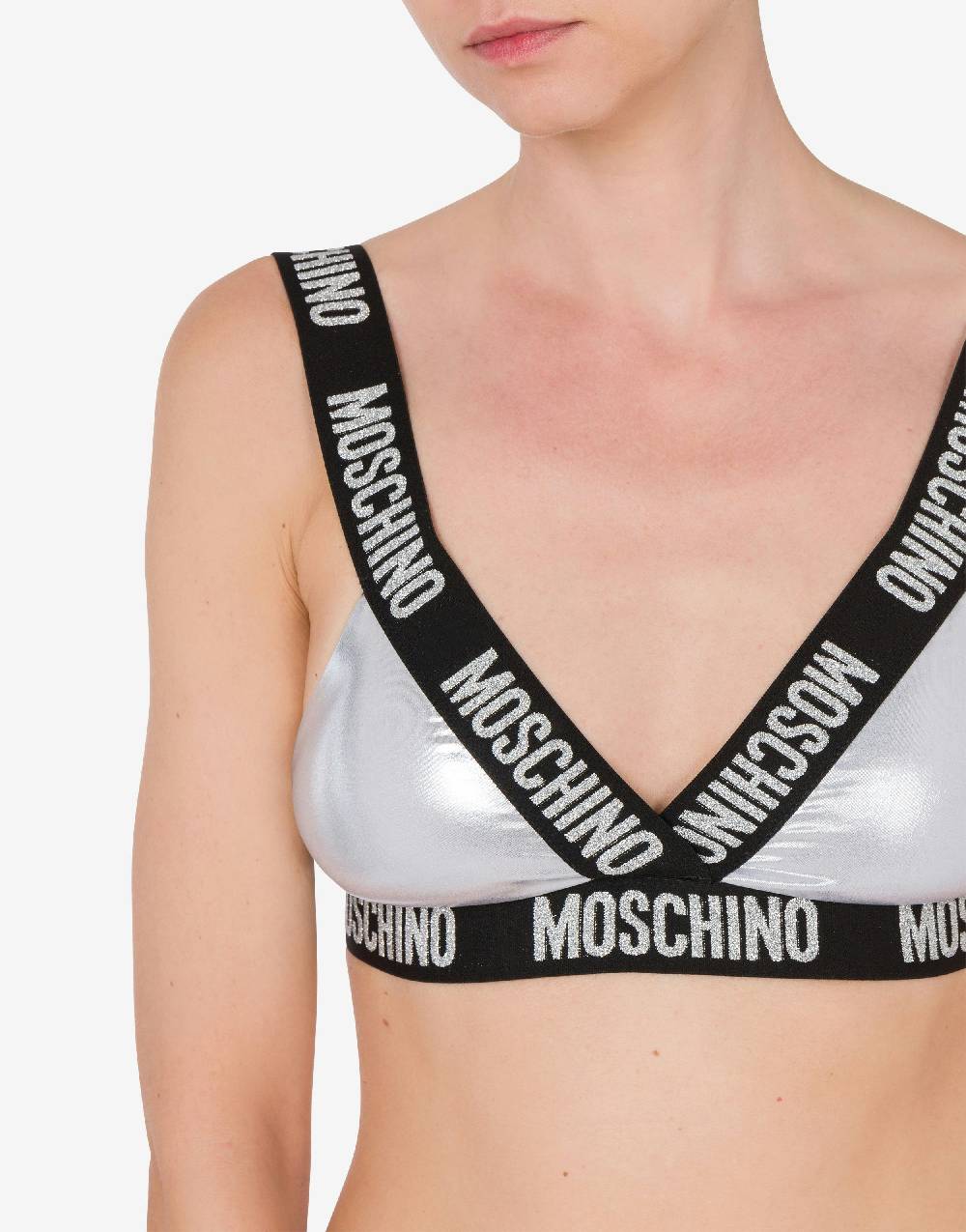 Love Moschino Top bikini Shiny & Silver Qualità Garantita