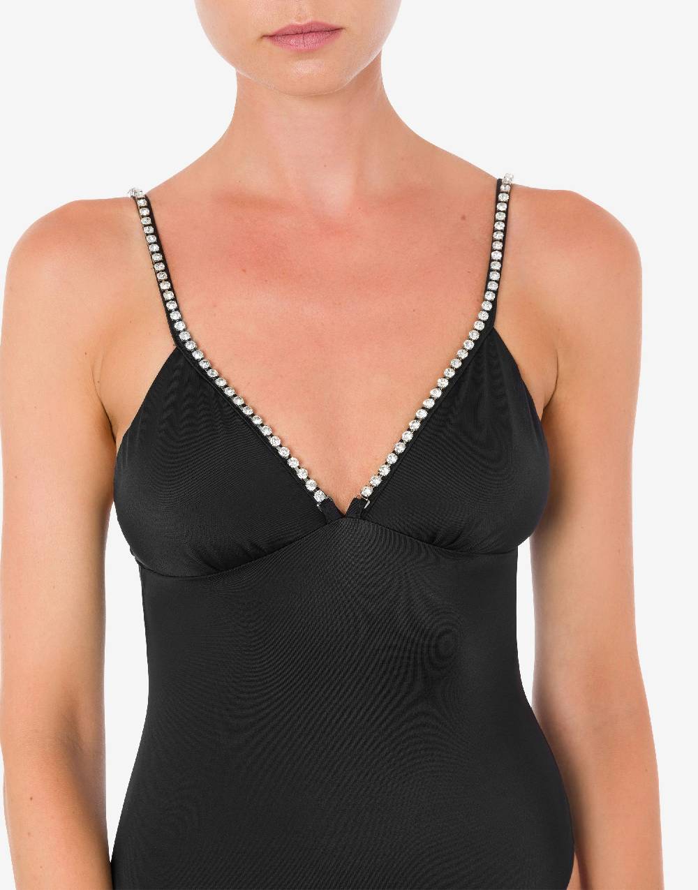 Love Moschino Costume intero Shiny Silver Logo Fino Al -60%