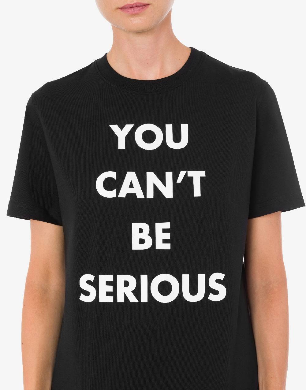 Love Moschino T-shirt in jersey organico You Can't Be Serious Convenienza