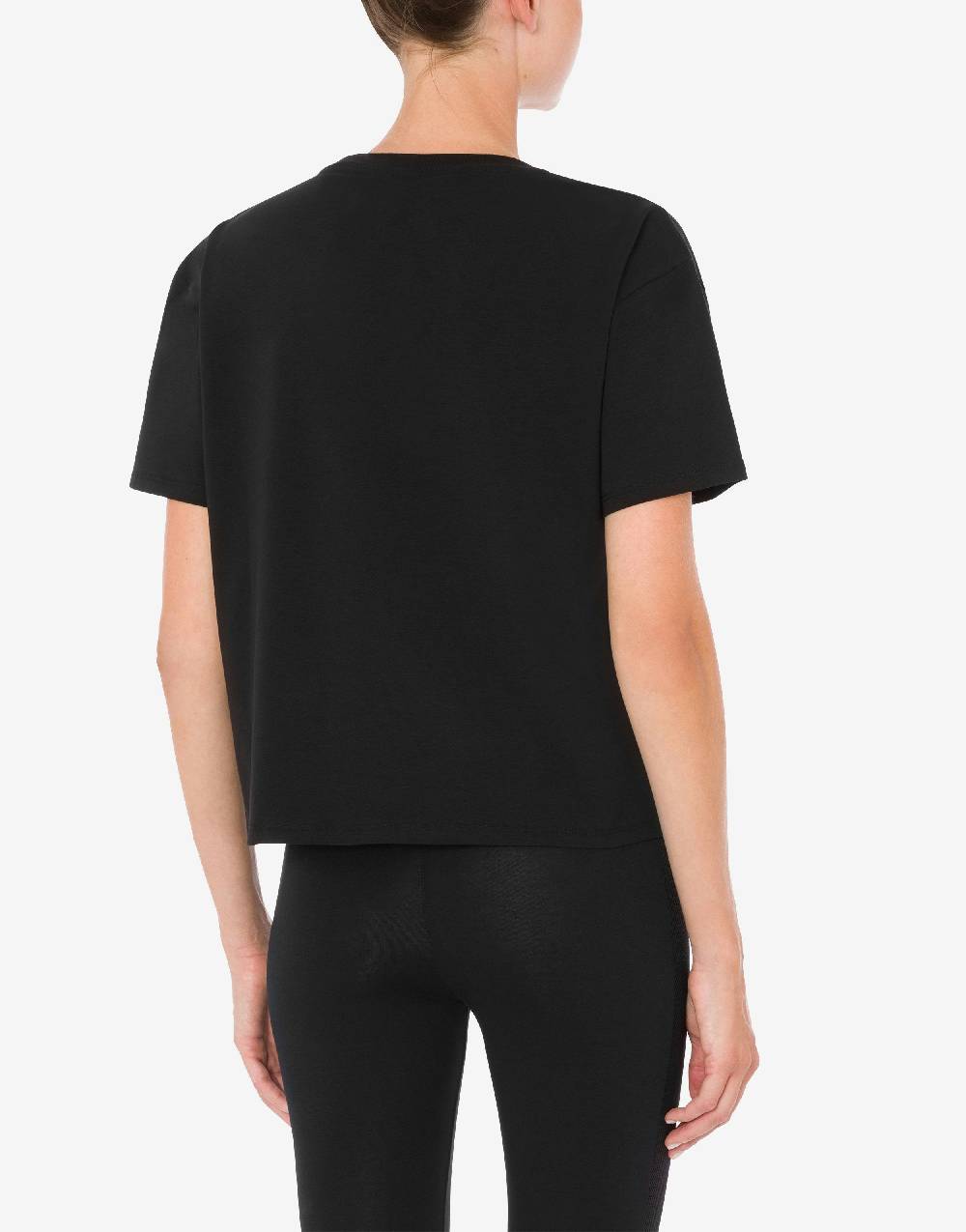 Love Moschino T-shirt in jersey stretch Flock Teddy Bear Presa