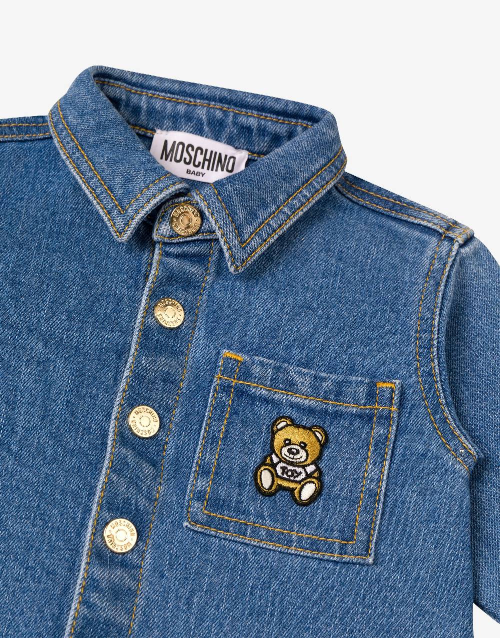 Love Moschino Camicia in denim stretch Teddy Patch Economico