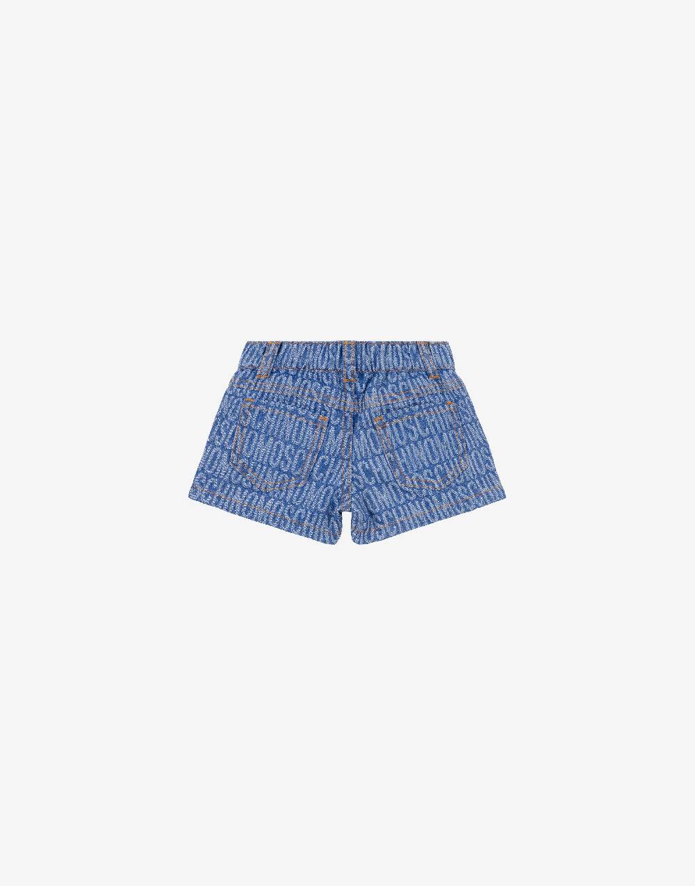 Love Moschino Short in denim Allover Logo Italia