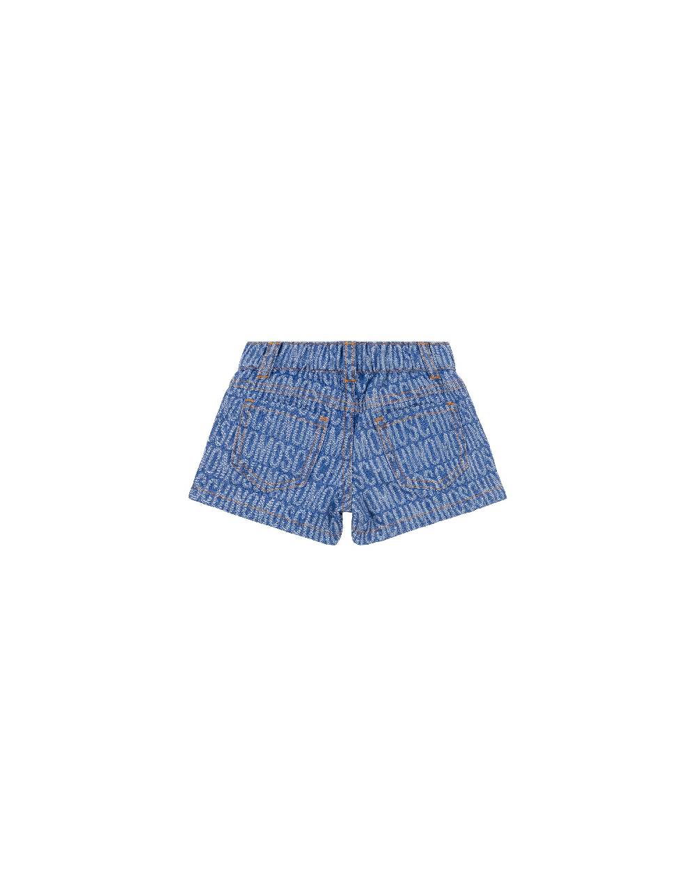 Love Moschino Short in denim Allover Logo Italia