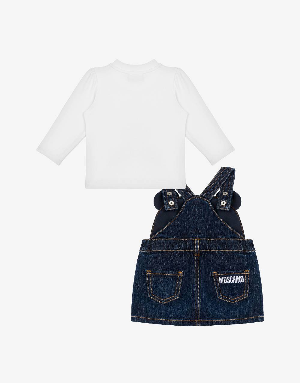 Love Moschino Completo t-shirt e gonna salopette Moschino Teddy Bear Qualità