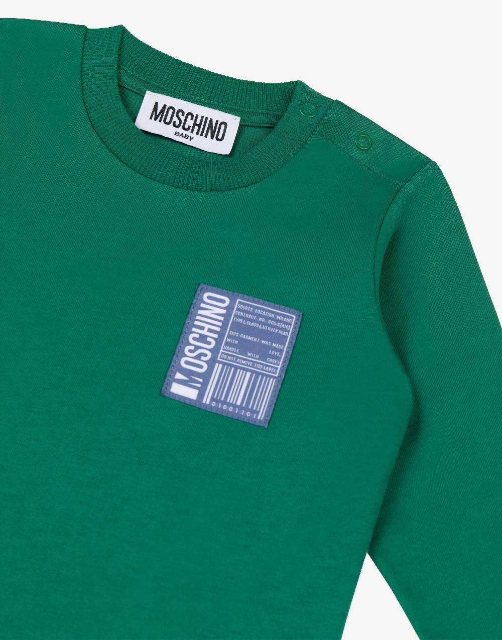 Love Moschino Felpa in cotone Barcode Patch Acquista Ora