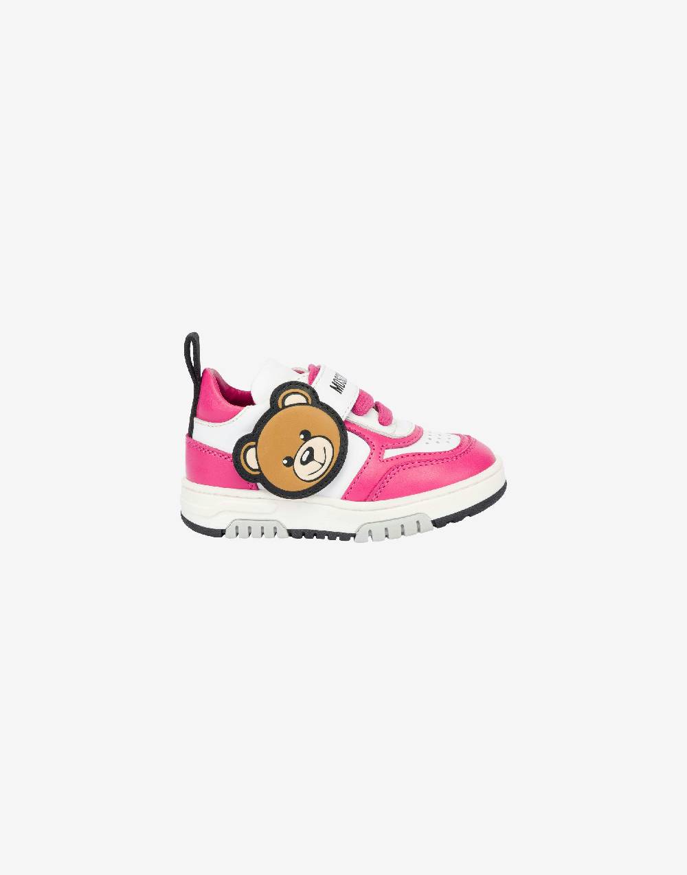 Love Moschino Sneakers in vitello Teddy Patch Promozione Limitata