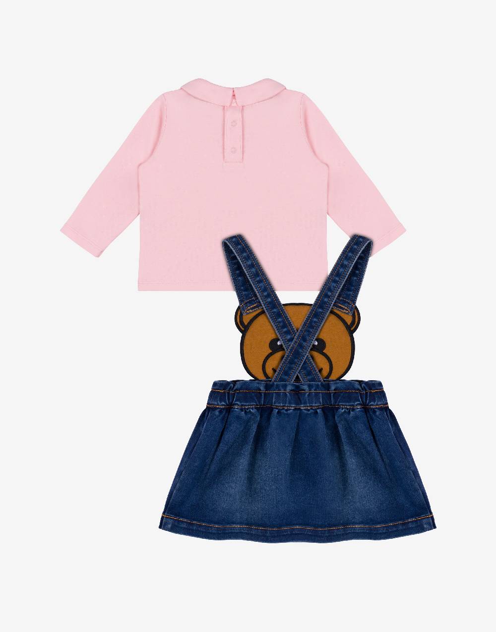 Love Moschino Completo blusa e gonna salopette Moschino Teddy Bear In Saldo