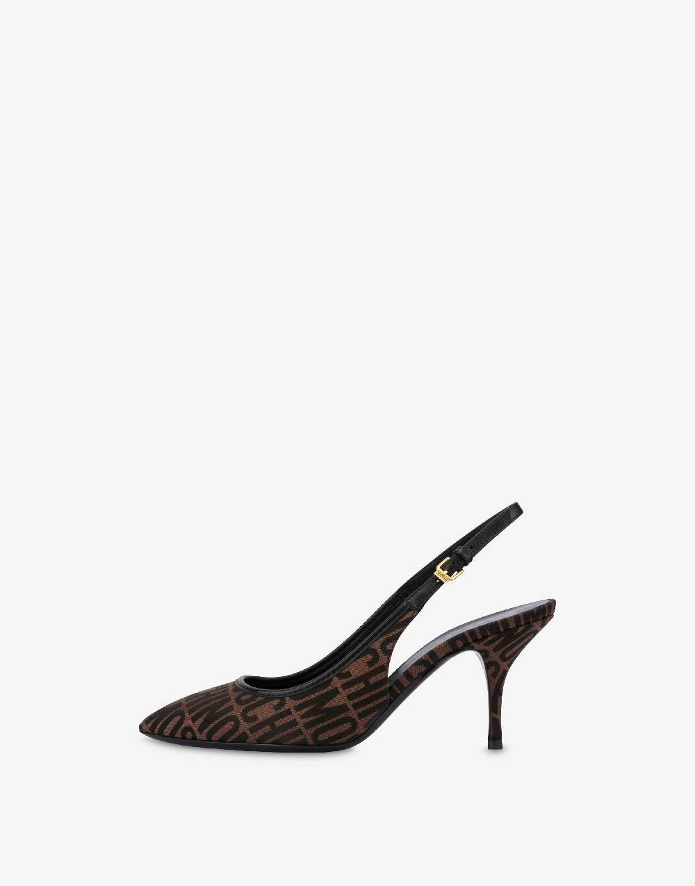 Love Moschino Slingback in nylon Allover Logo In Linea