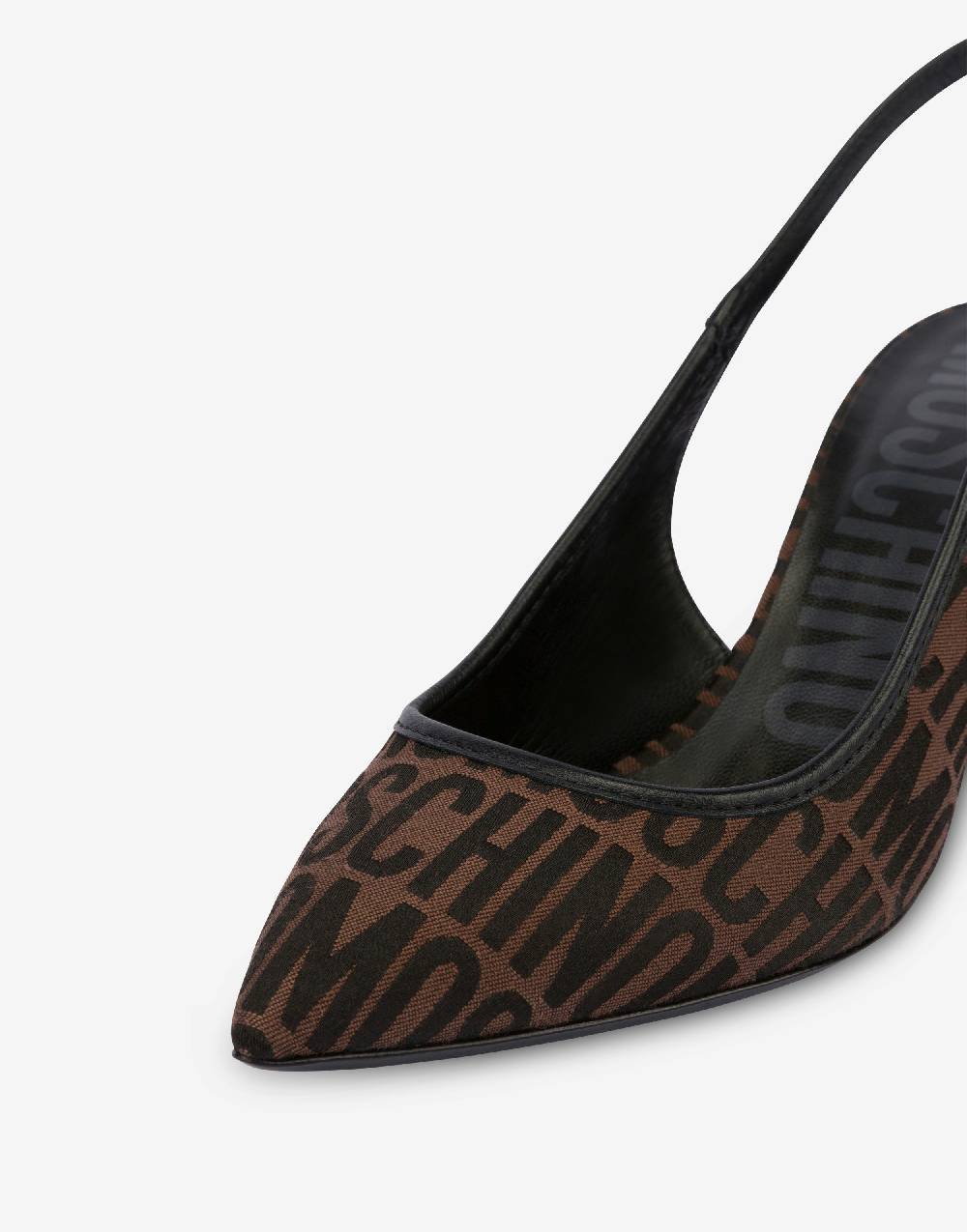 Love Moschino Slingback in nylon Allover Logo In Linea