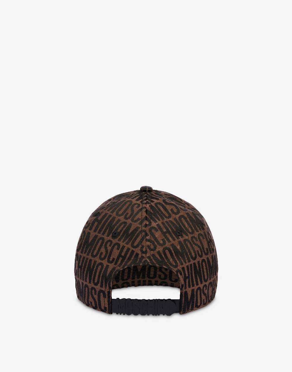Love Moschino Cappello in nylon Allover Logo Nuovo