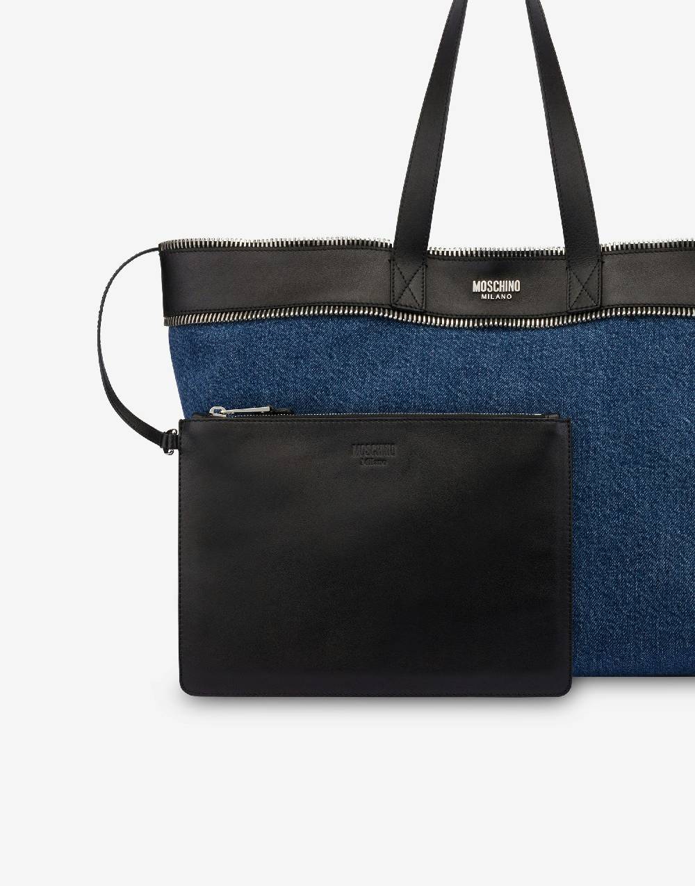 Love Moschino Shopper in denim Moschino Rider Offerta
