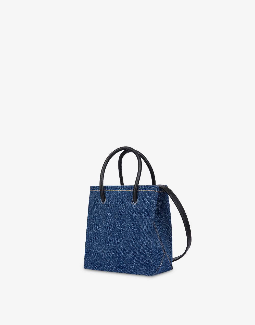 Love Moschino Mini borsa in denim con logo Vendite Flash