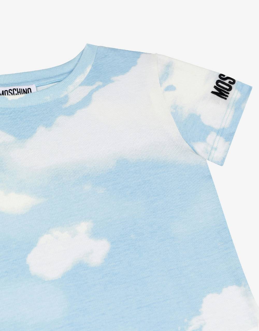 Love Moschino T-shirt in jersey Allover Clouds Economico
