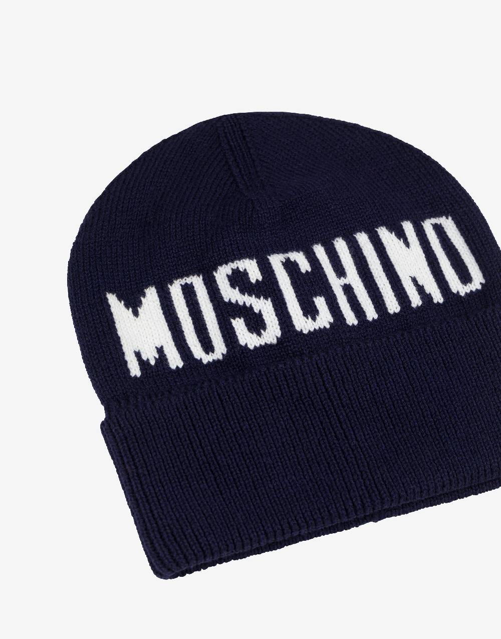 Love Moschino Cappello in maglia con logo In Linea