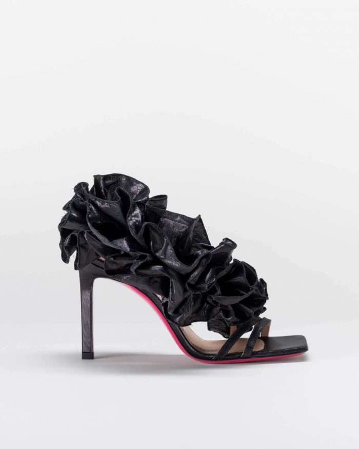 LUCIANO PADOVAN ROUCHE LINE SANDALO EMILY TESSUTO LUREX NERO Cyber Monday