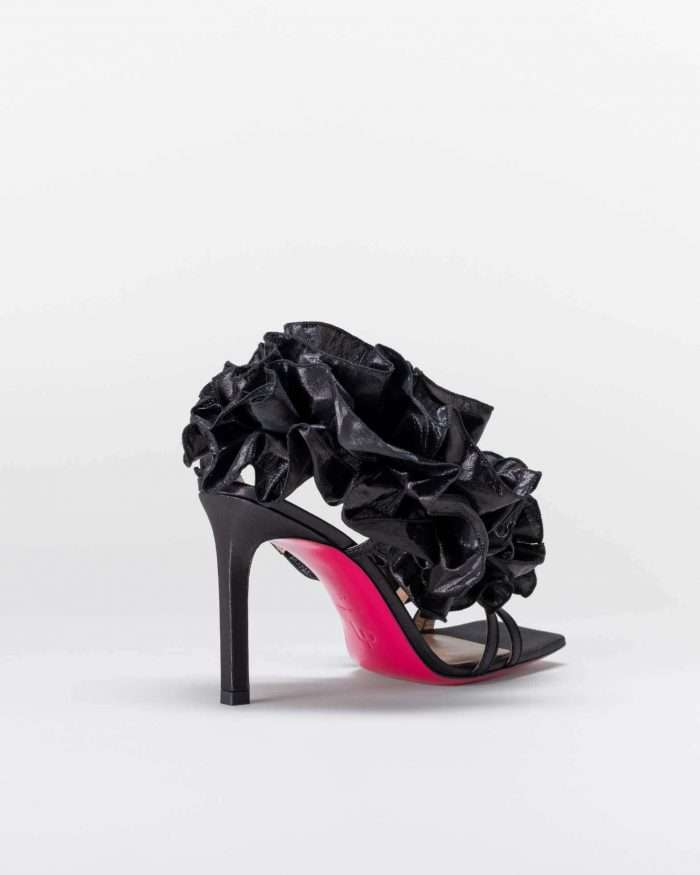 LUCIANO PADOVAN ROUCHE LINE SANDALO EMILY TESSUTO LUREX NERO Cyber Monday
