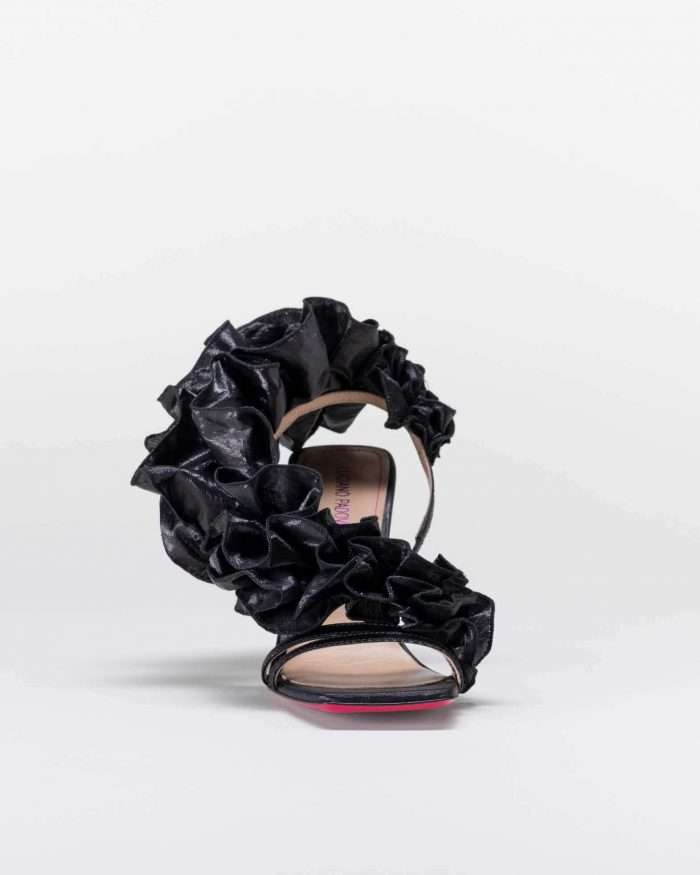 LUCIANO PADOVAN ROUCHE LINE SANDALO EMILY TESSUTO LUREX NERO Cyber Monday