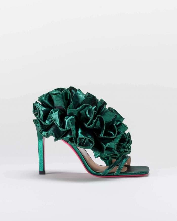 LUCIANO PADOVAN SANDALO EMILY TESSUTO LUREX VERDE Offerta natalizia