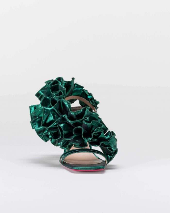LUCIANO PADOVAN SANDALO EMILY TESSUTO LUREX VERDE Offerta natalizia