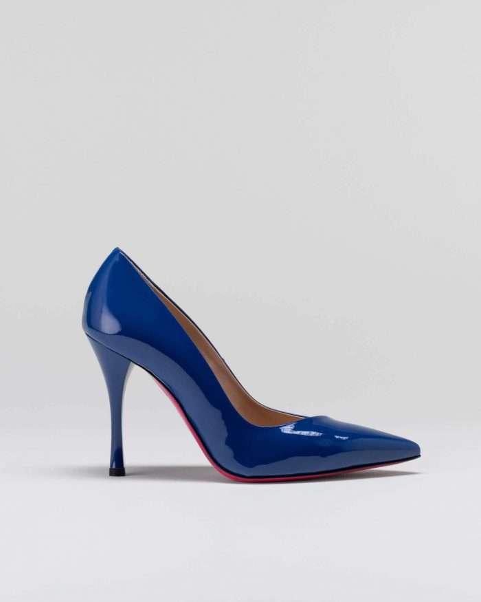 LUCIANO PADOVAN SIMPLE LINE Décolleté Robin PELLE VERNICIATA BLU Offerta Giorno del Papà